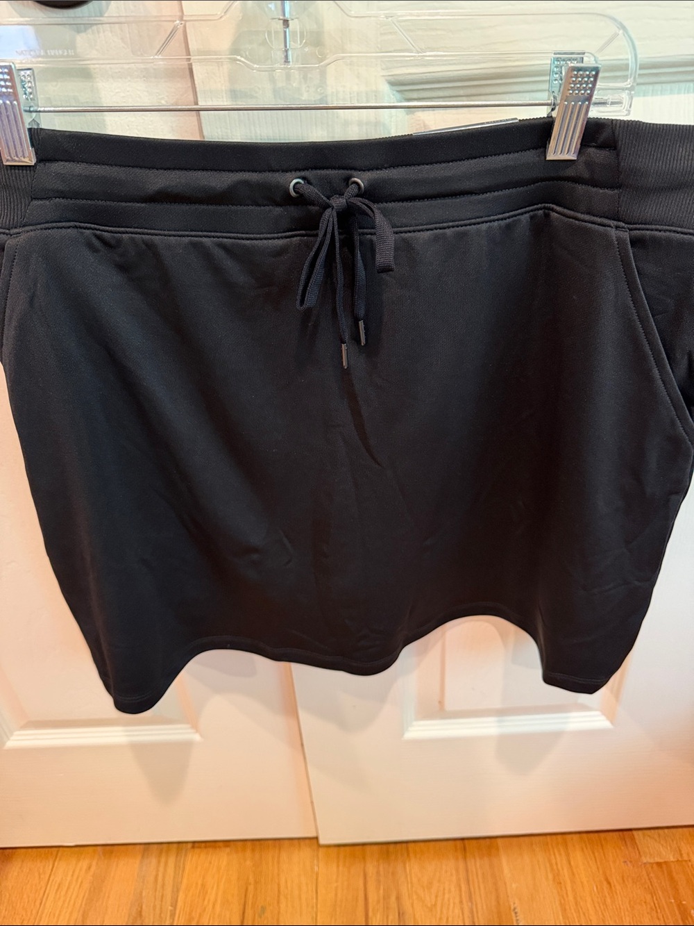 Tek Gear On-The-Go Black Skort Wicking Fabric Sz XL with Zipper Pockets